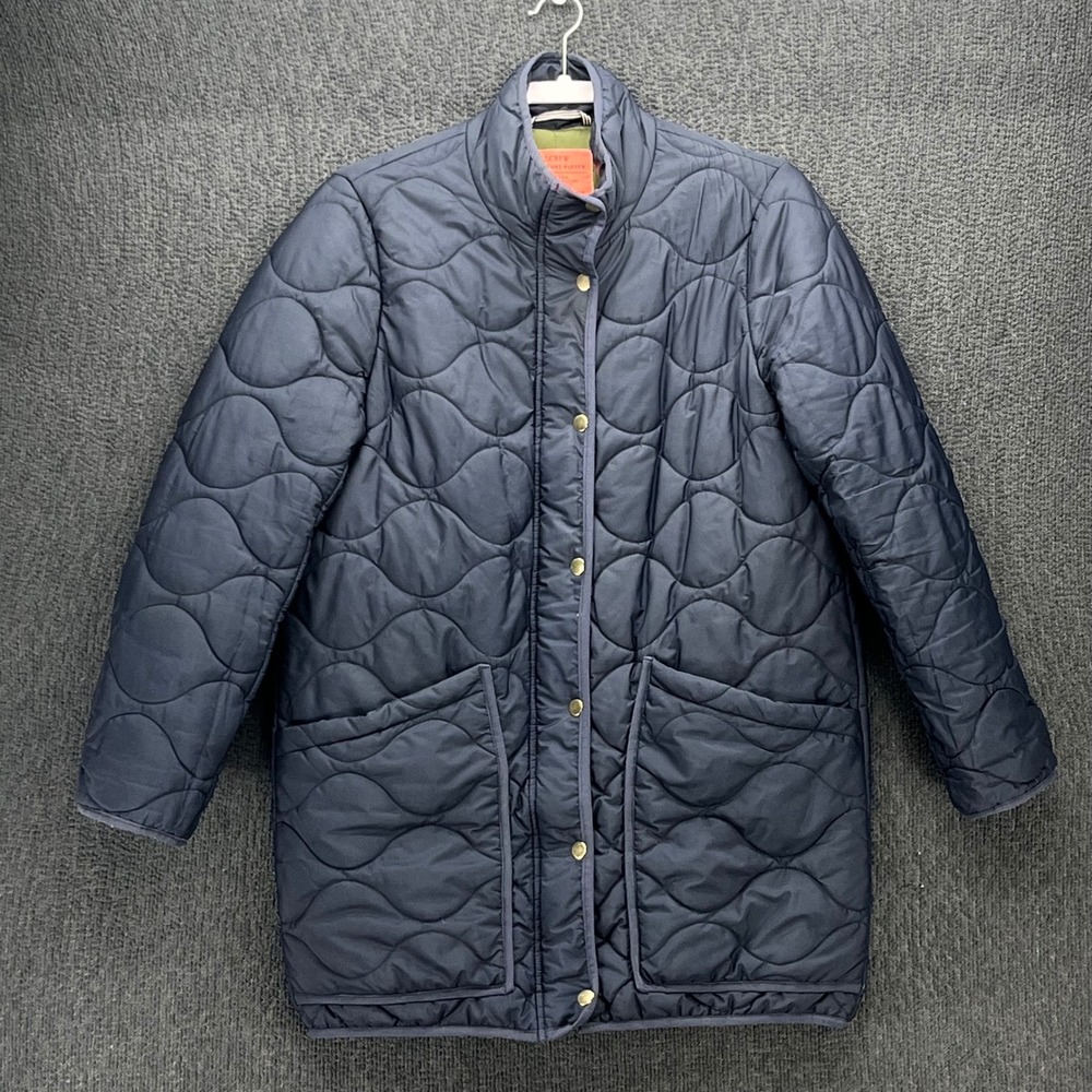 J.Crew Signature Puffer Jacket Navy Blue Quilted Lightweight Water Repellent M